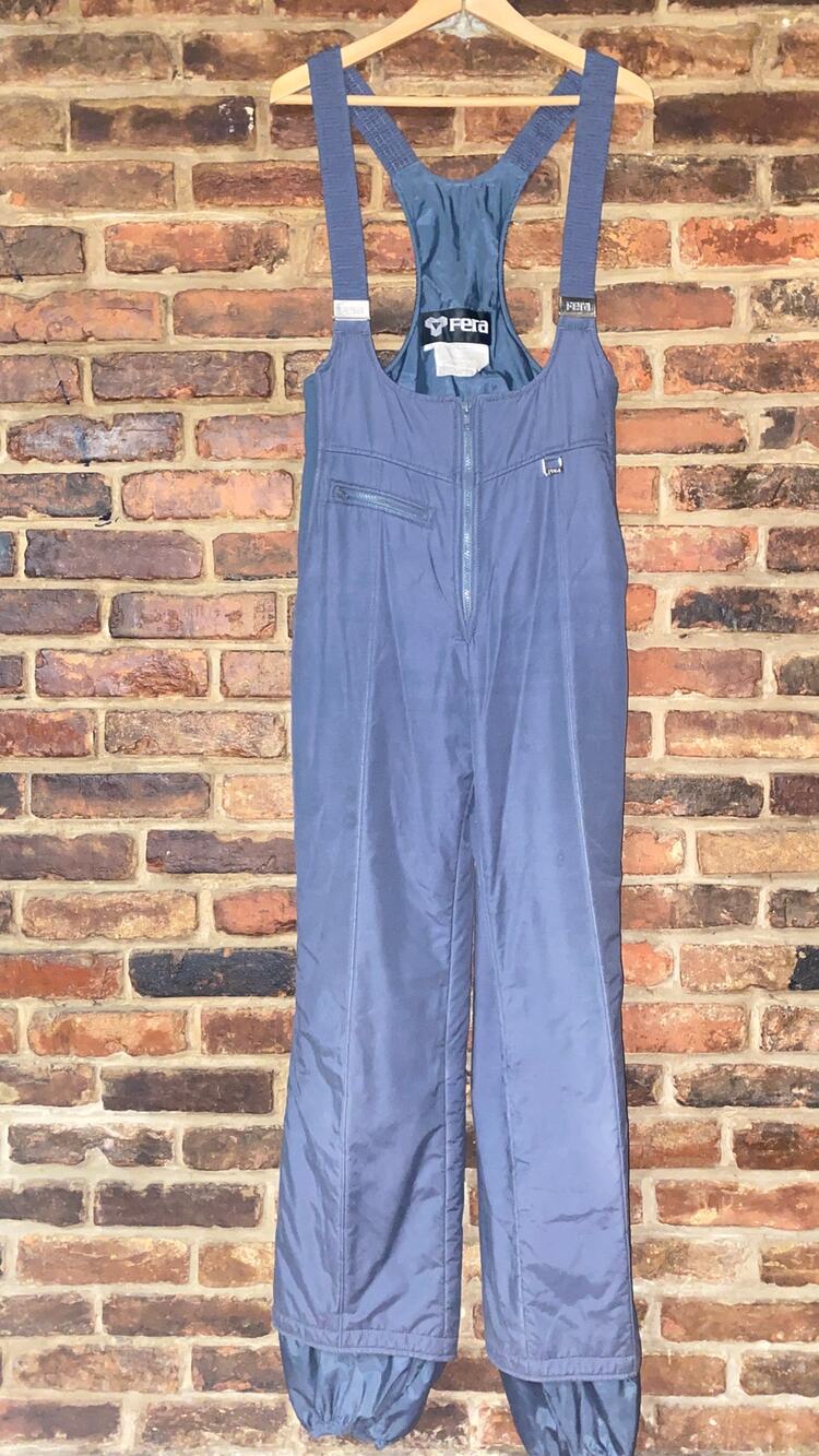 FERA Vintage Gray Insulated Winter Snow Bibs Snow Suit Women's Size 14